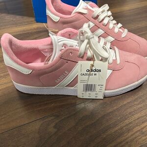 adidas Gazelle W Pink and White Suede Sneakers